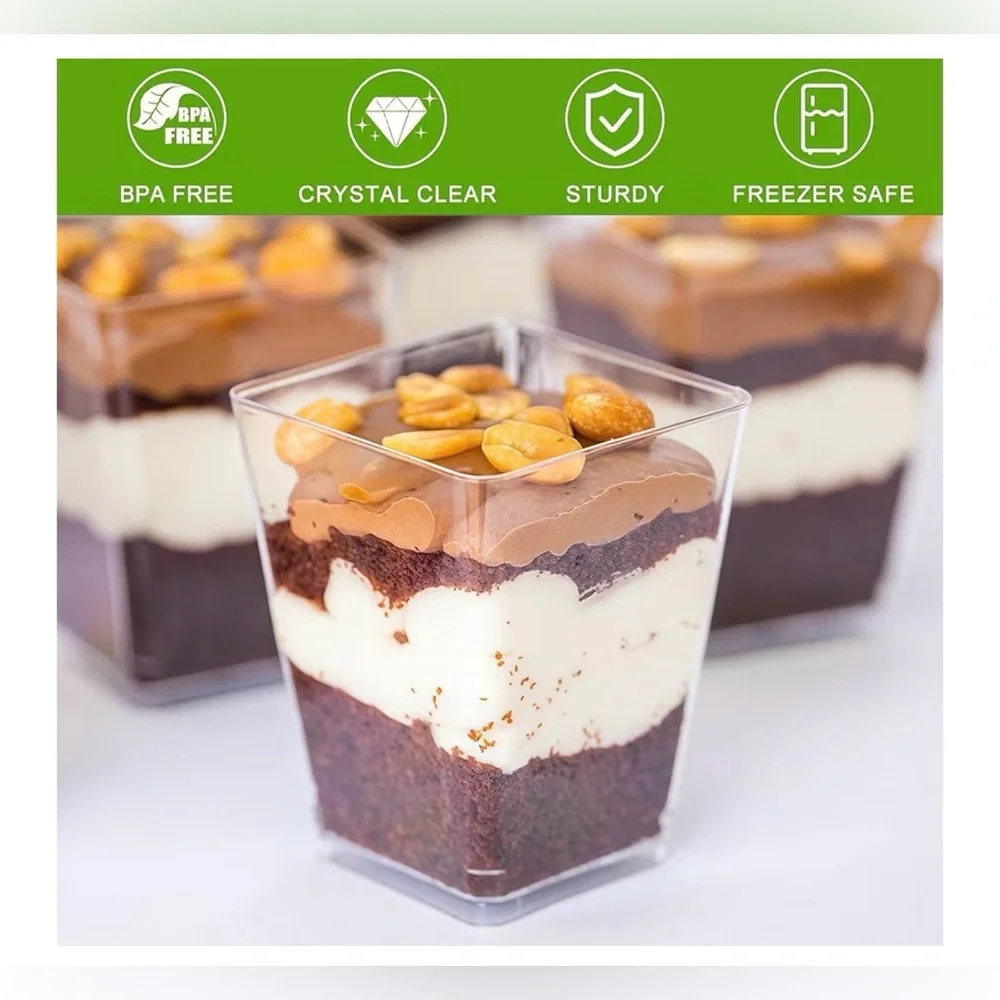 💜 Mini Dessert Cups 5 oz ~~ 20 Clear Cups